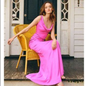 Nicole Miller Cowl Neck Gown Dress